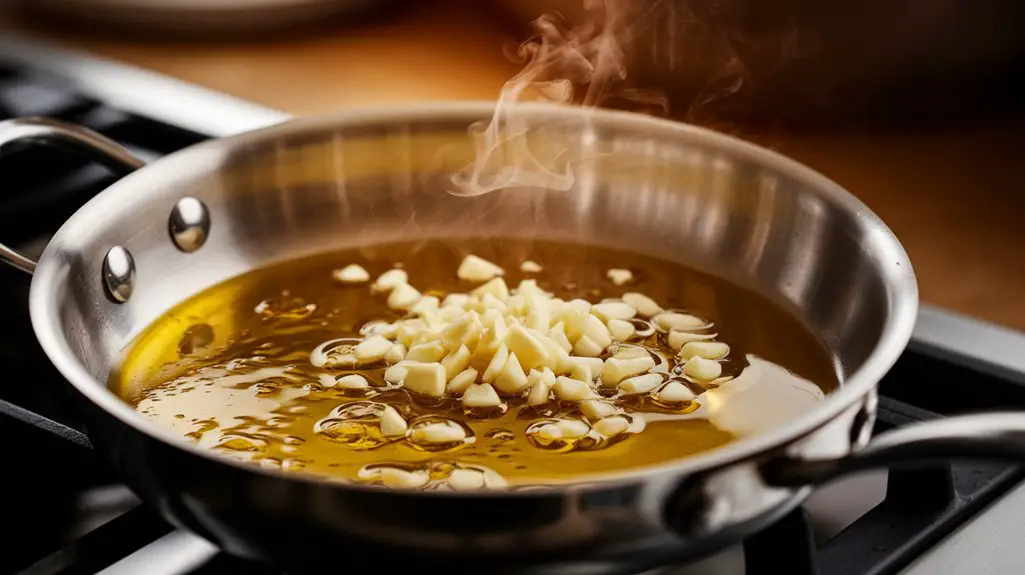 saut garlic until fragrant