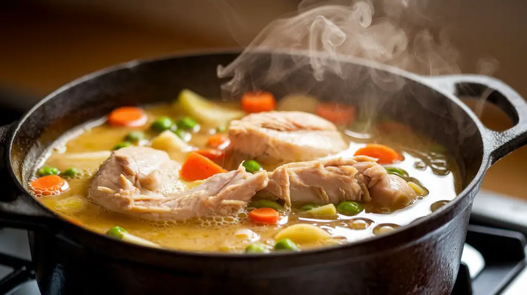 simmer chicken until tender