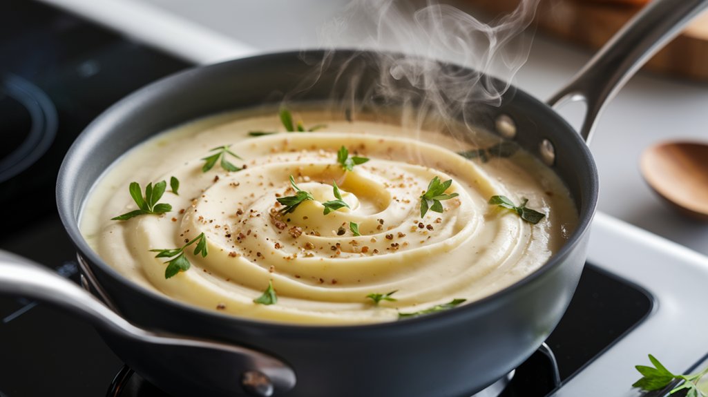 simmer cream then remove
