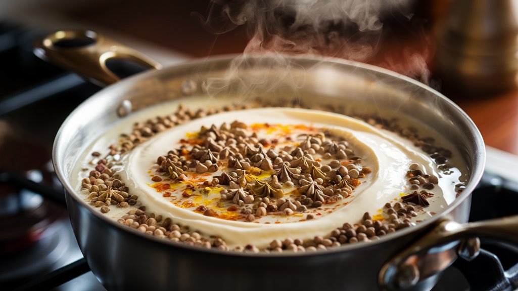 simmer cream with spices