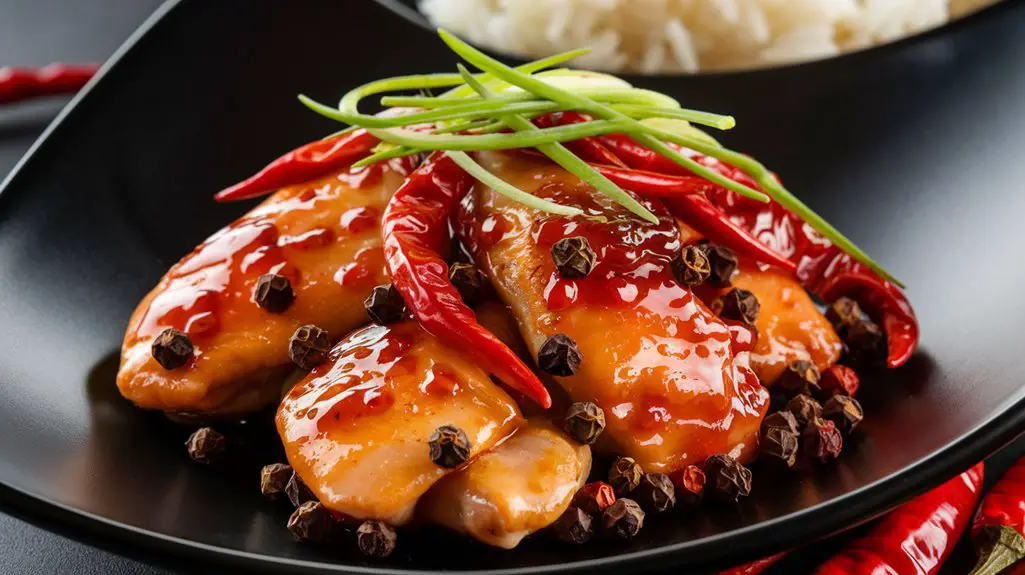 spicy szechuan chicken dish