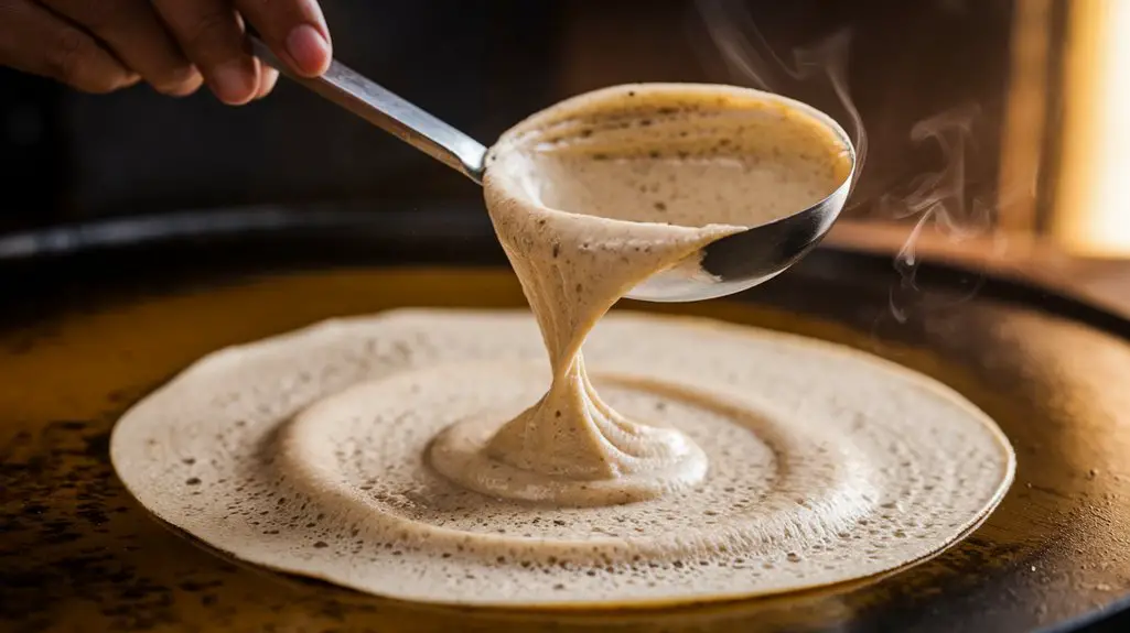 spread batter evenly circle