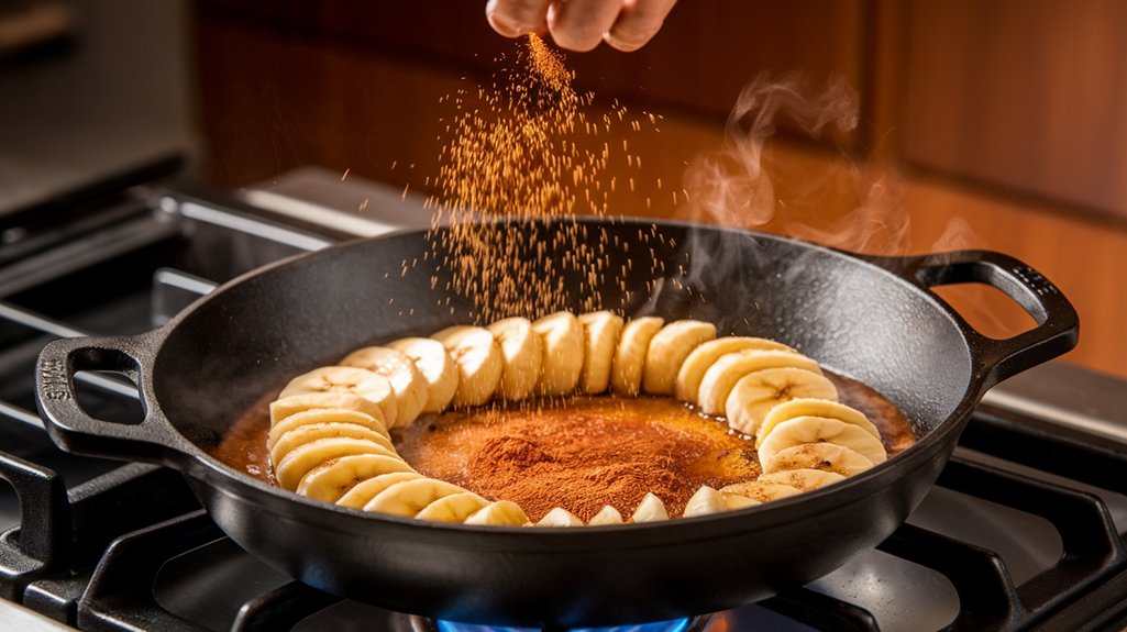 sprinkle cinnamon on bananas