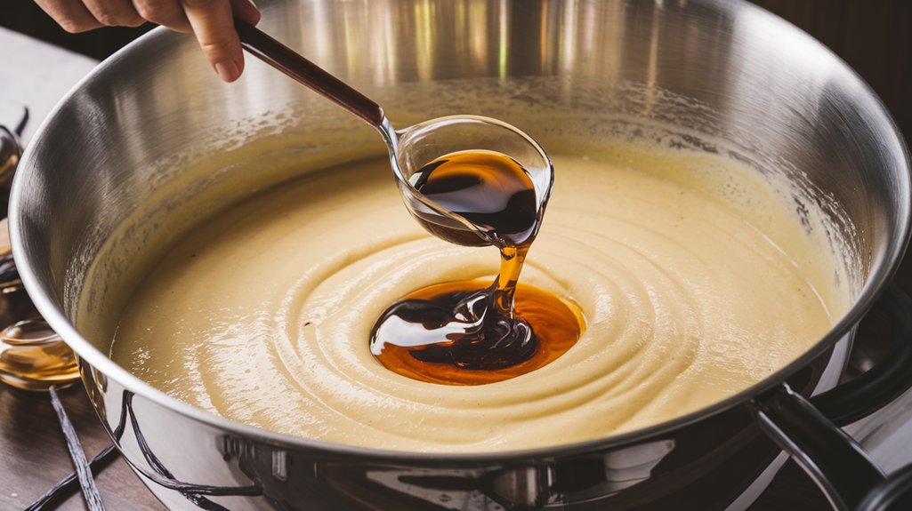 stir vanilla into mixture