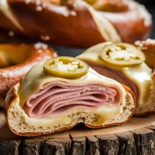 stuffed pretzels with ham