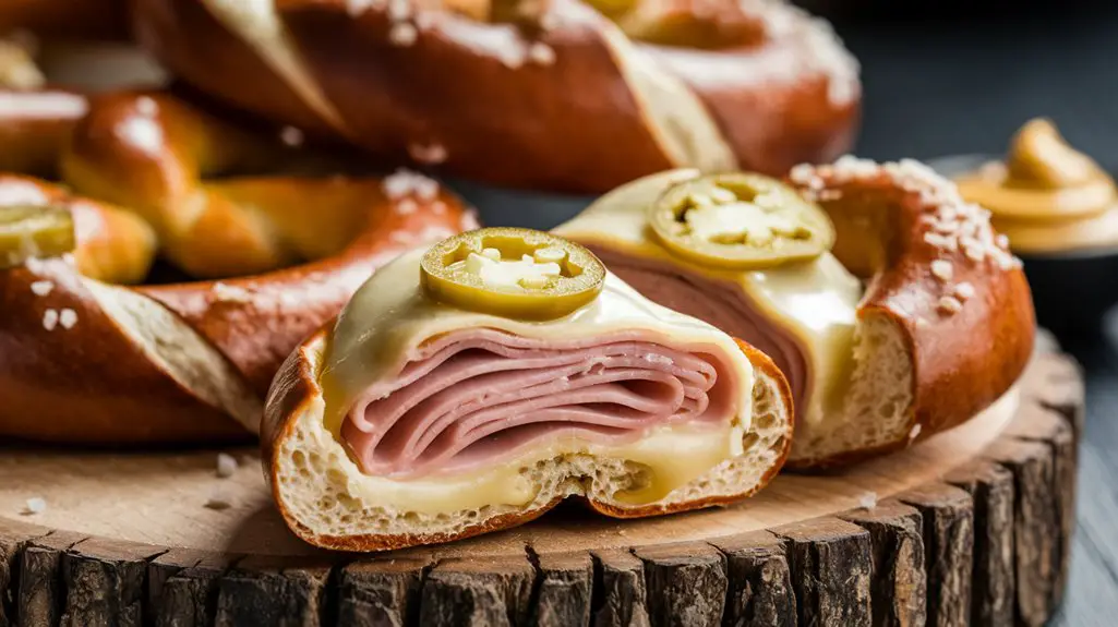 stuffed pretzels with ham
