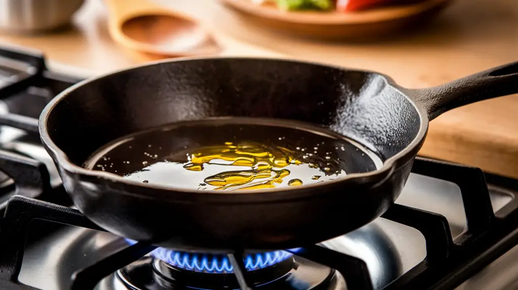warm skillet with sesame