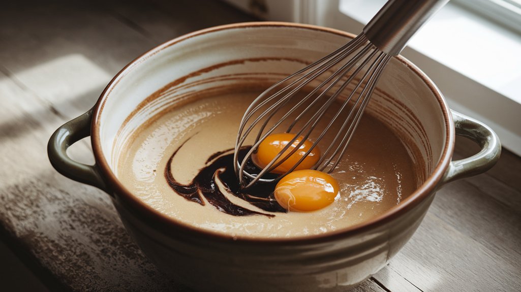 whisk together sugar egg