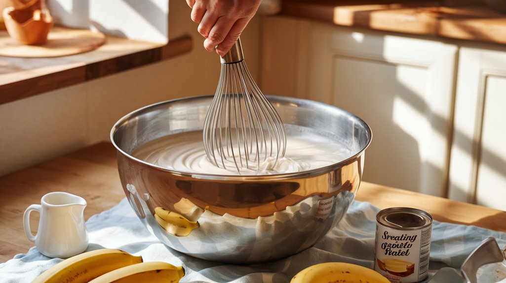 whisk water and condensed milk
