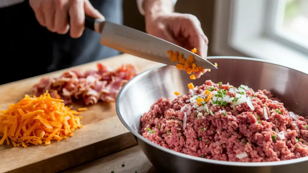 add bacon and cheese