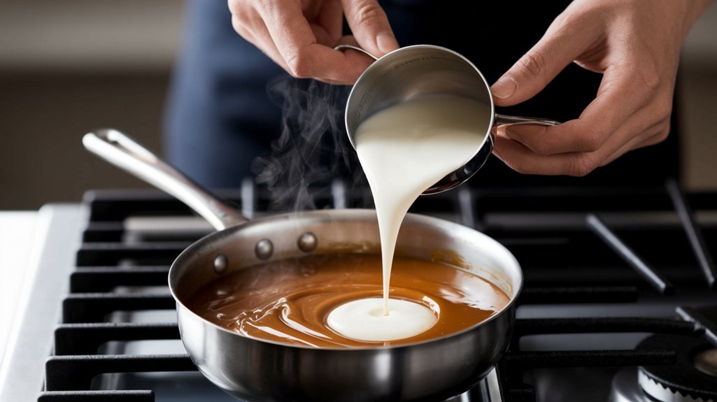 add cream gently now