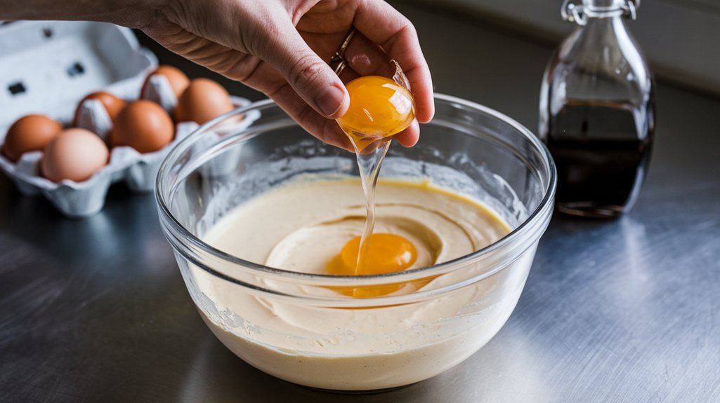 add eggs one at a time