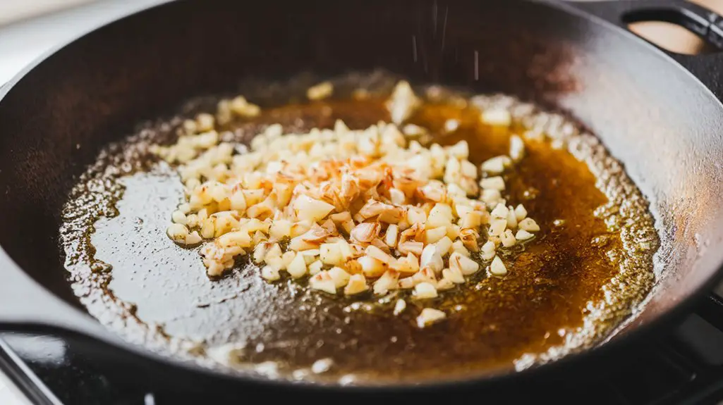 add garlic cook briefly