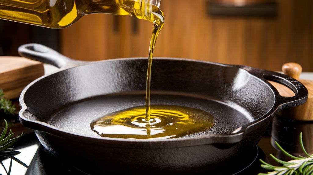 add olive oil skillet