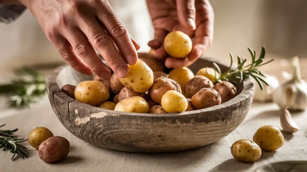 add potatoes to bowl