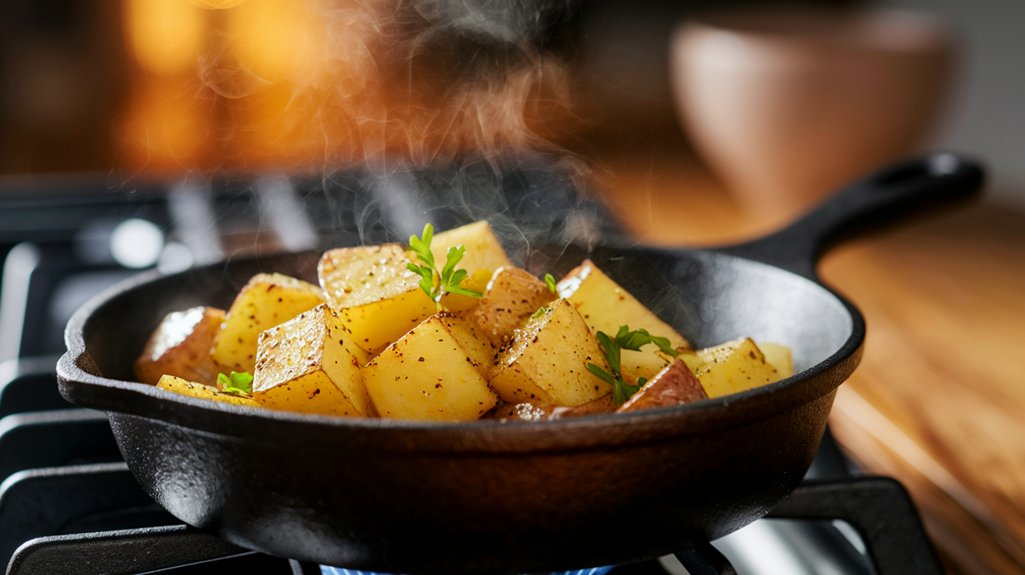 add seasoned potatoes skillet