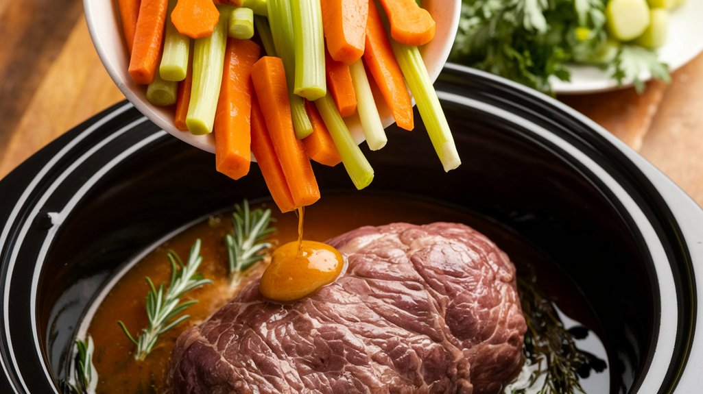 add vegetables and broth