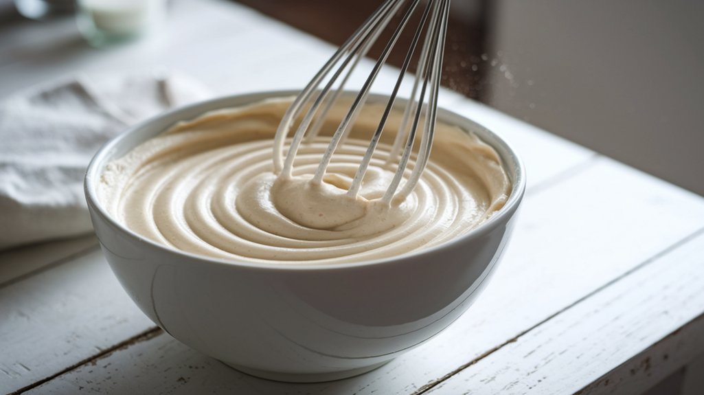 alternate flour and milk