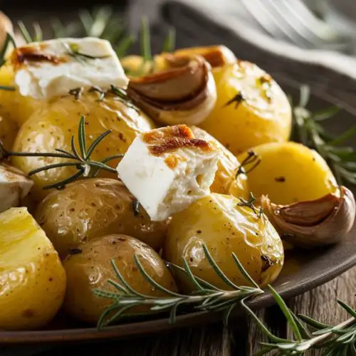 baked feta garlic potatoes