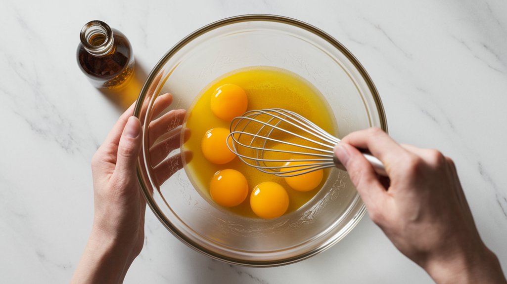 beat eggs with vanilla