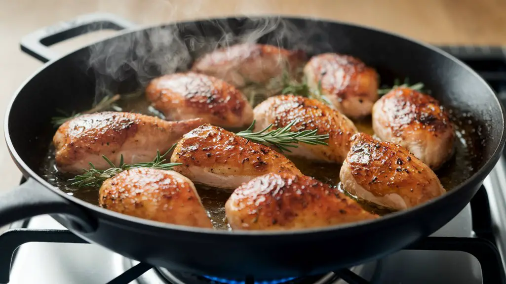 brown chicken for five minutes