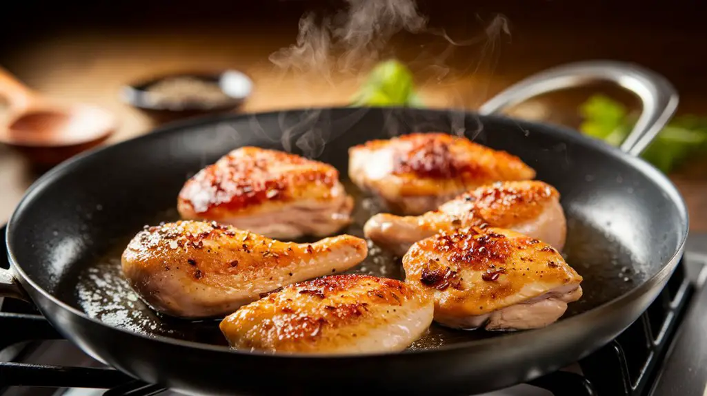 brown the seasoned chicken