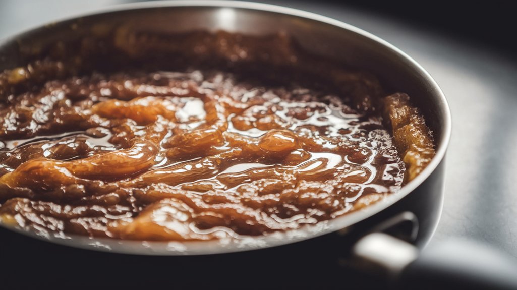 caramelize until deep amber