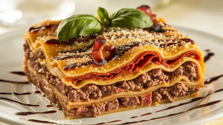 cheeseburger lasagna with bacon