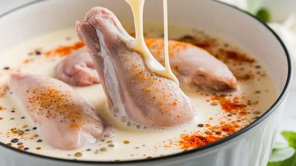 coat chicken with buttermilk