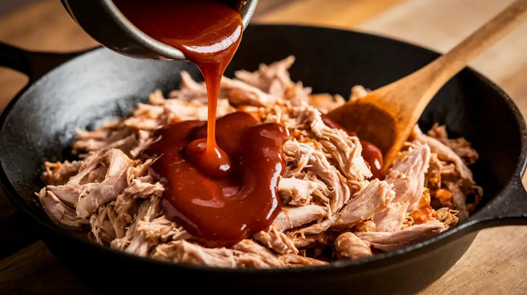 combine chicken and sauce