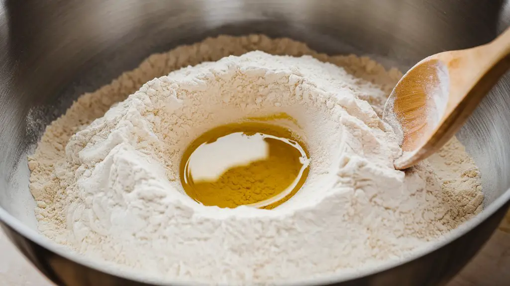 combine flour and oil