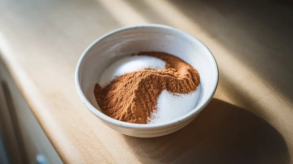 combine sugar and cinnamon