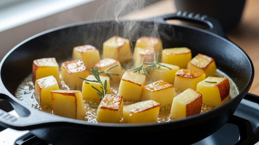 cook potatoes until golden