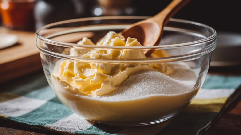 cream butter and sugar