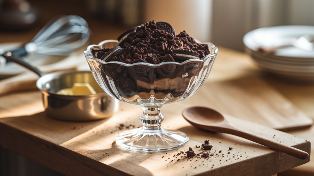 crush oreos and butter