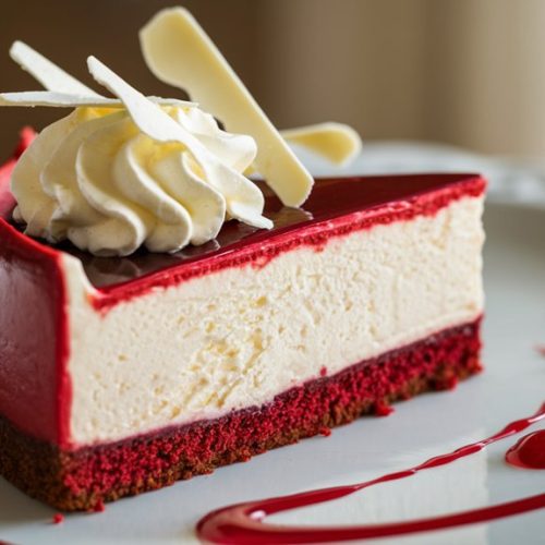 decadent dessert with cheesecake