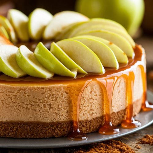 delicious caramel apple cheesecake