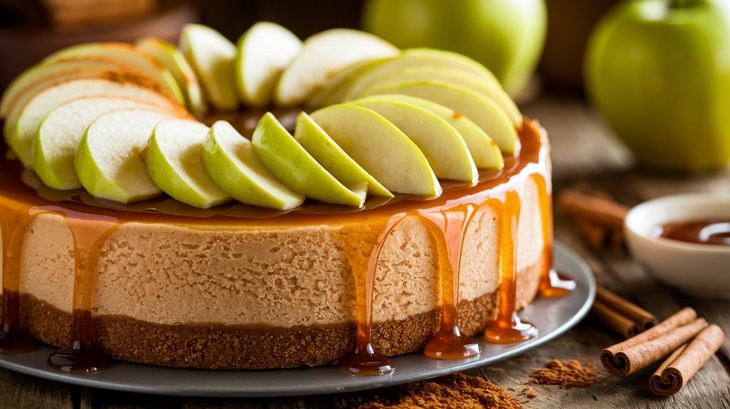 delicious caramel apple cheesecake