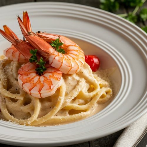delicious creamy shrimp pasta