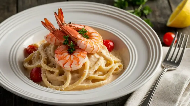 delicious creamy shrimp pasta