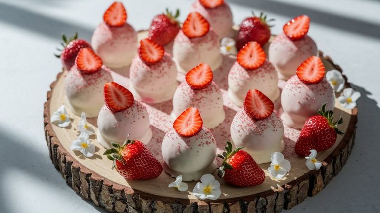 delicious strawberry cake bites