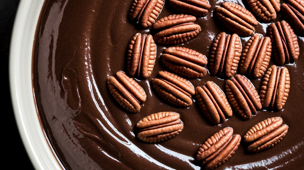 disperse pecans on batter