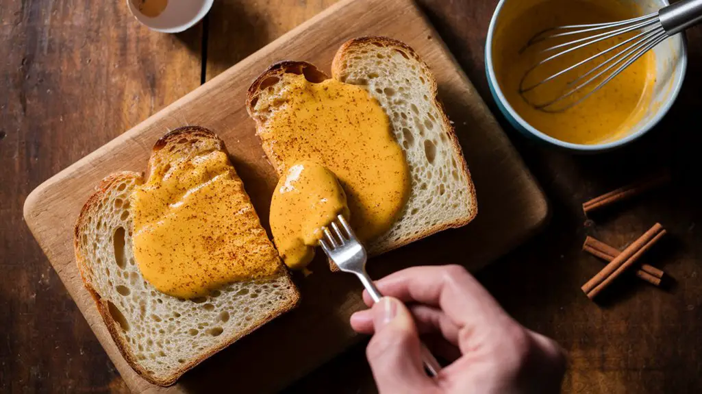evenly coat bread slices