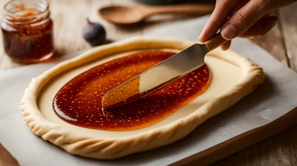 evenly spread fig jam