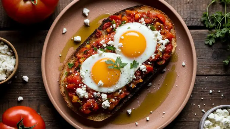 feta topped shakshouka toast
