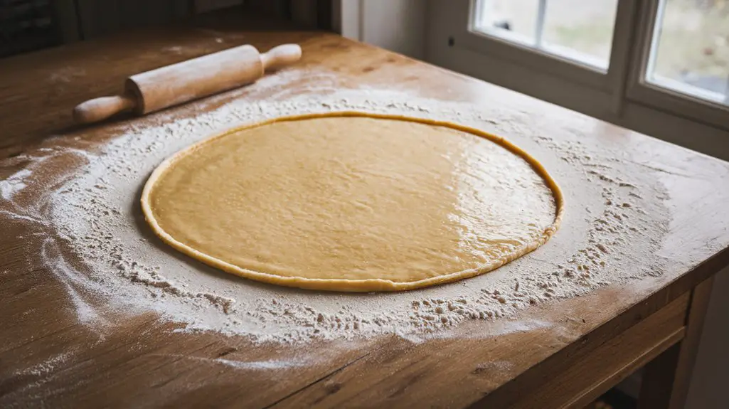 flatten pastry on surface