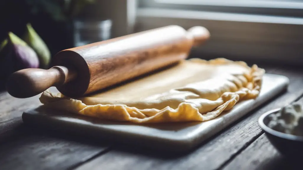 flatten pastry using pin