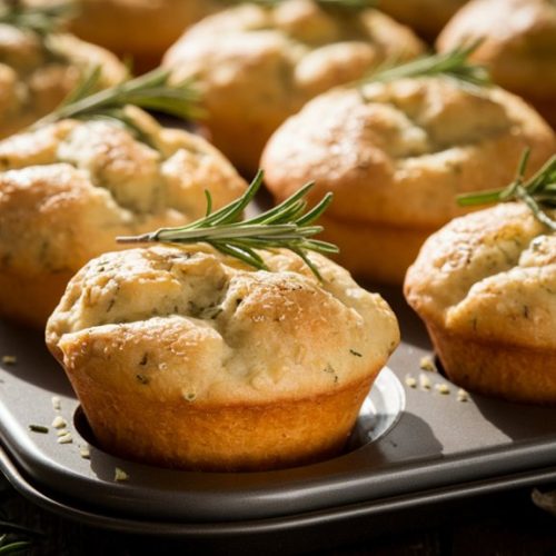 garlic rosemary focaccia muffins