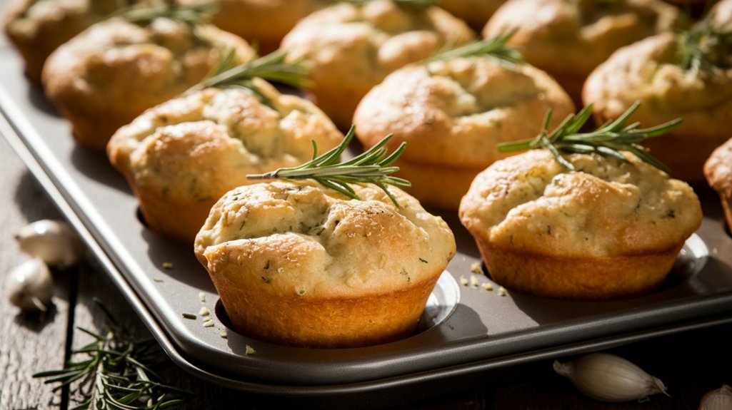 garlic rosemary focaccia muffins