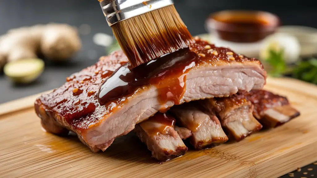 generously apply sauce ribs